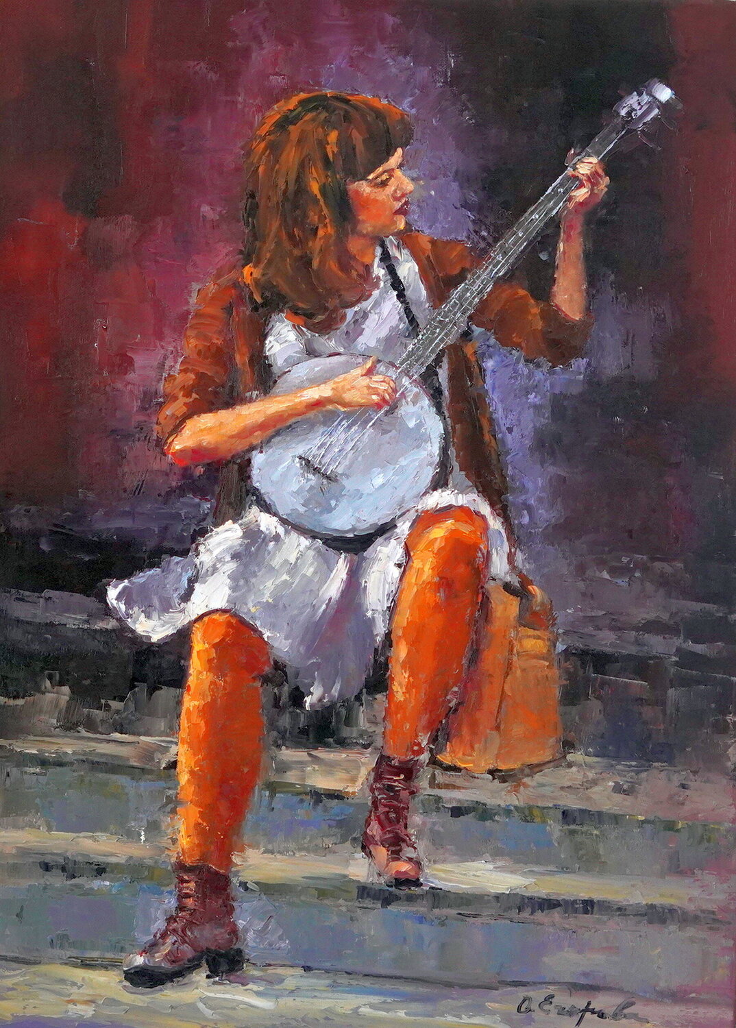 The sound of the guitar Paintings by Olha Darchuk 