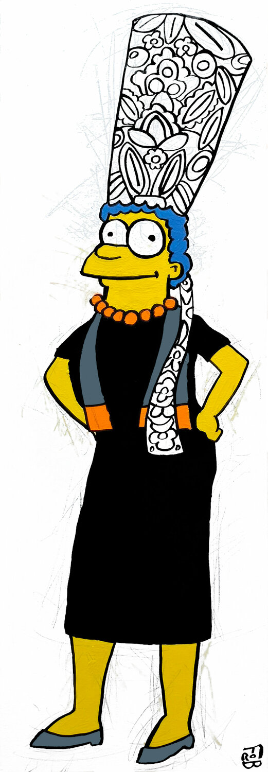 Marge x Supreme x LV, louis vuitton, lv pattern, lv supreme, marge simpson,  red, HD phone wallpaper