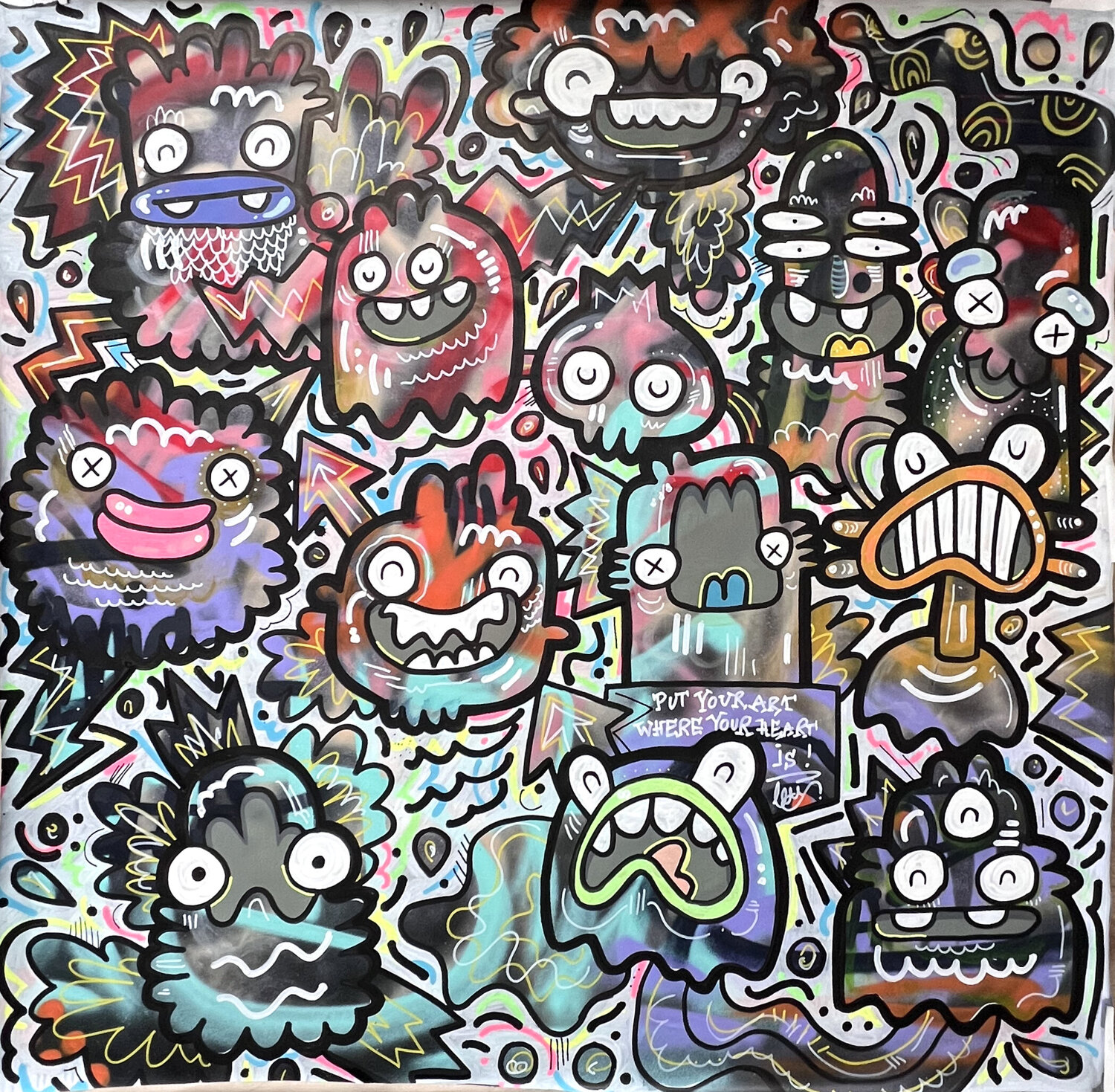 大迫力！手書きの絵 絵画 グラフティ 美術 RA art gallery 大隈伸也（Shinya Ookuma） @shinya_ookuma 個展
