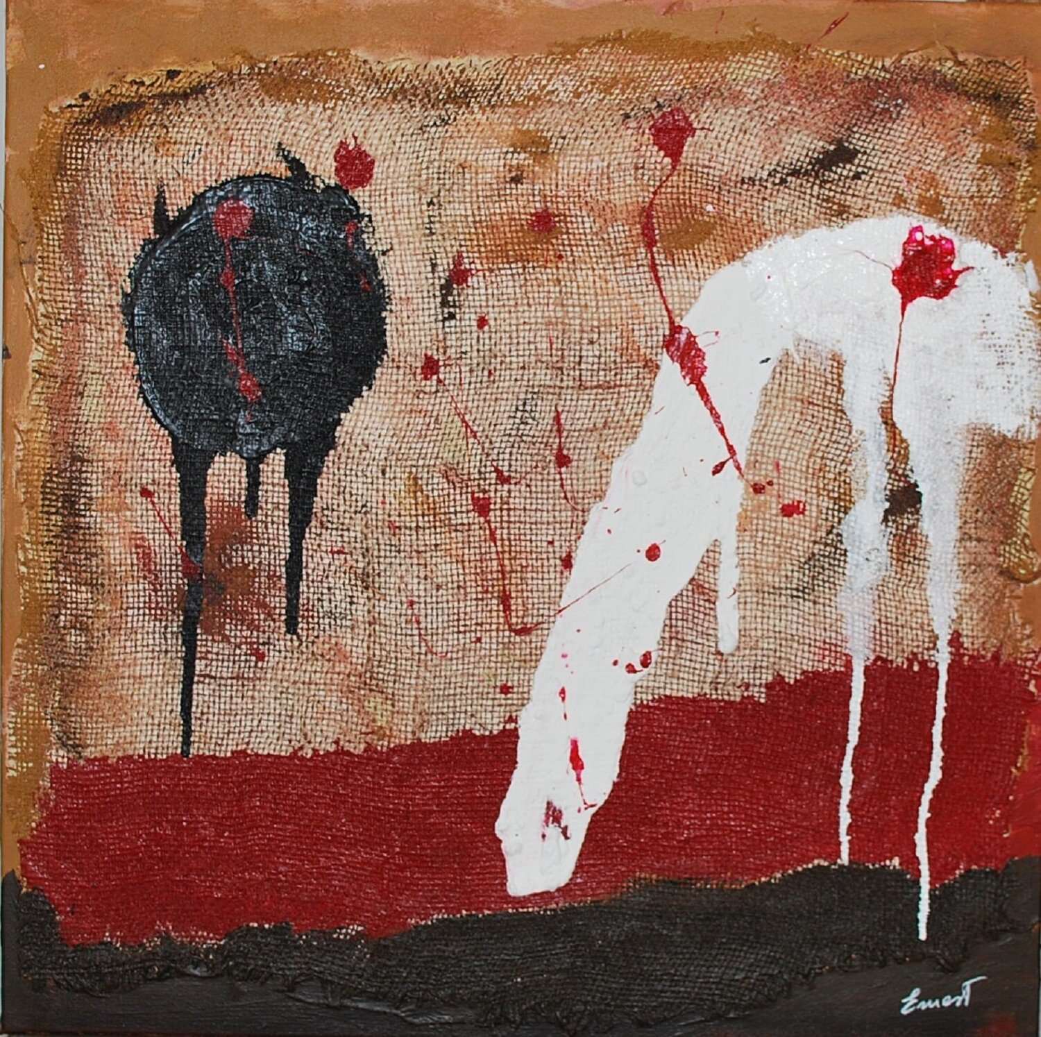サインあり作者不明抽象画 抽象画 肉質画 作者不明 （抽象」で表現した巨匠を紹介 | 友達は