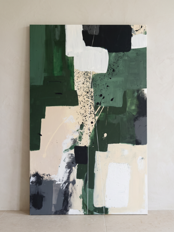 Original Green Textured Canvas Art, Sage Olive Wa…