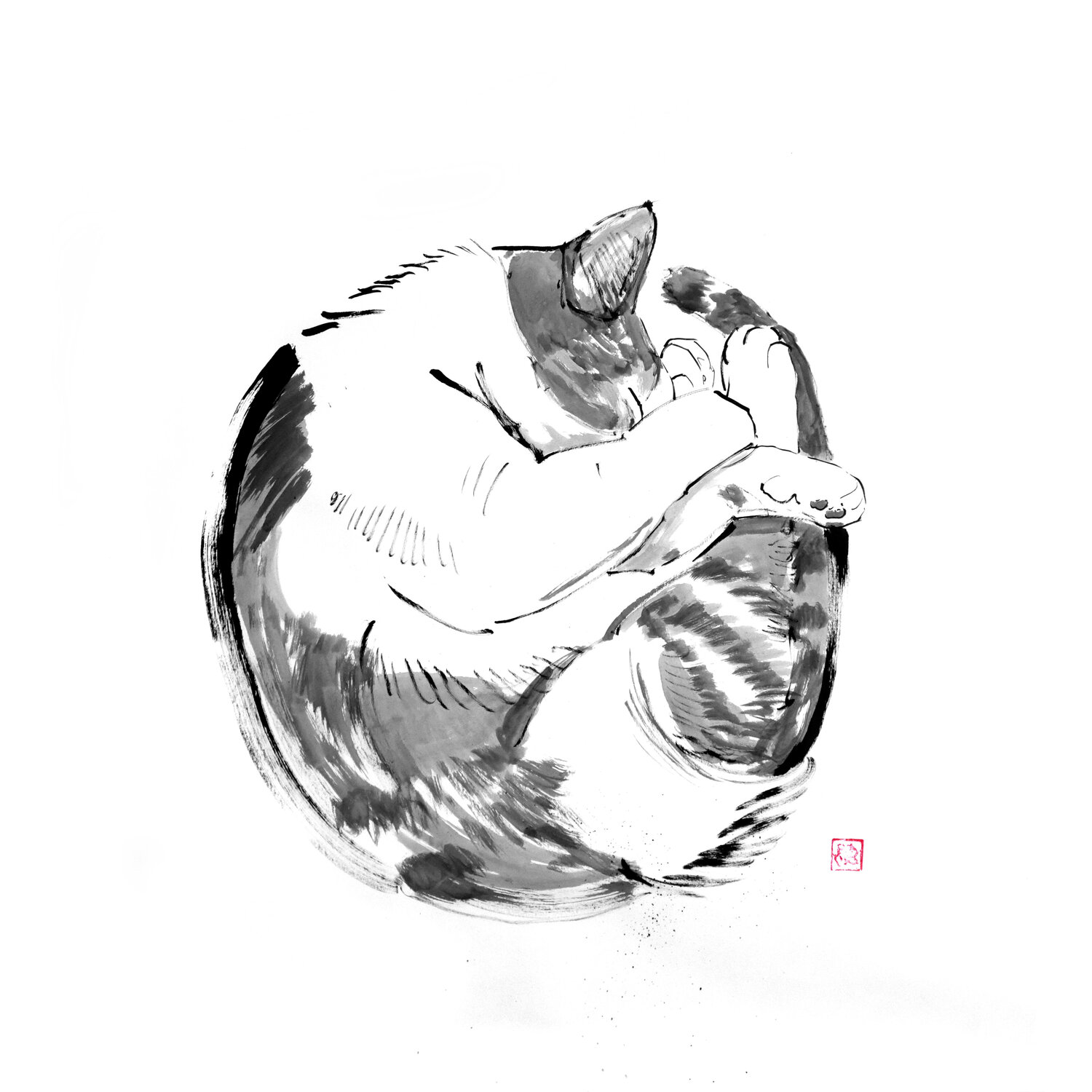Pechane Sumie - round cat